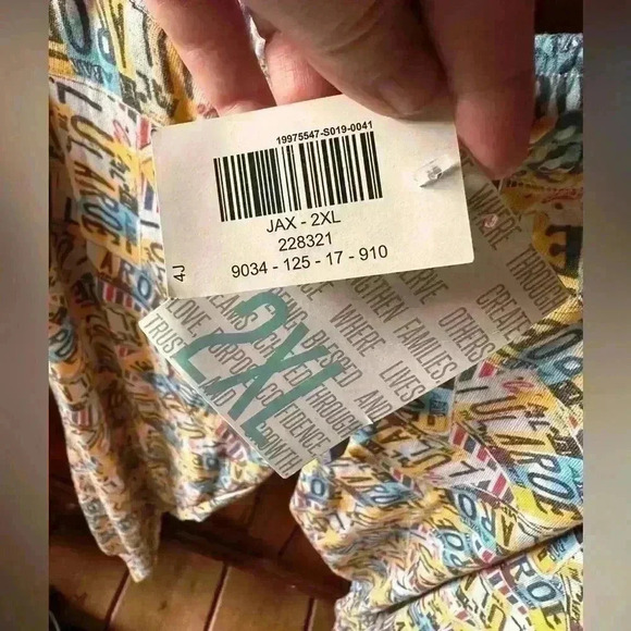 Lularoe 2X license plate Jax joggers NWT. Elastic bottom , drawstring & pockets. - Picture 5 of 12